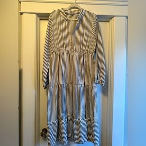 Maxi Striped Tiered Dress, XL